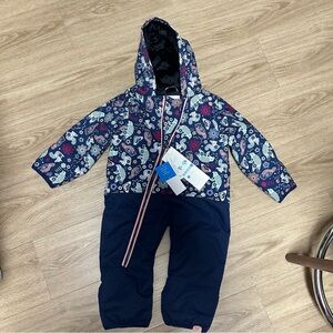 NWT Roxy Medieval Blue Neo Infant Girls' Rose Snowsuit 18,24months